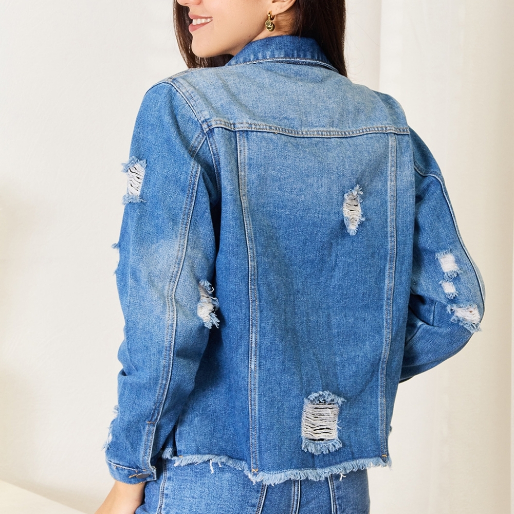 Leopard Rose Distressed Jacket - Picture 8 of 10